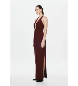 Misha Collection Alusia Dress Burgundy Size 10 for rent on The Volte - image 1