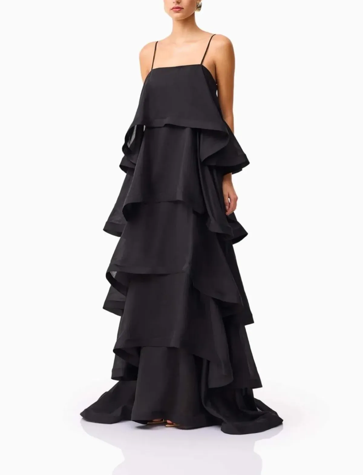 Elliatt Tilly 5 Tiered Maxi Dress in Black Size AU 8 - Image 2