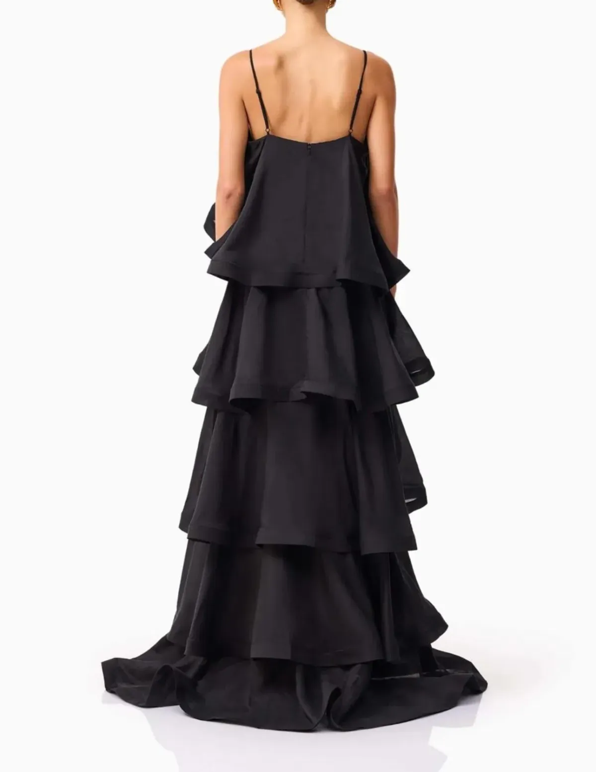 Elliatt Tilly 5 Tiered Maxi Dress in Black Size AU 8 - Image 3