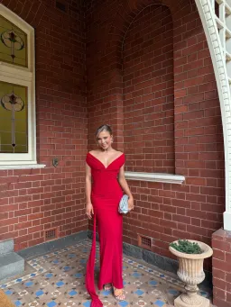 Deconduarte Ivana Jersey Maxi Dress in Pure Red Size XS / AU 8 for rent on The Volte - image 4