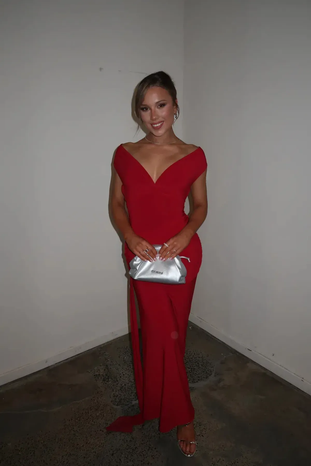 Deconduarte Ivana Jersey Maxi Dress in Pure Red Size XS / AU 8 - Image 5