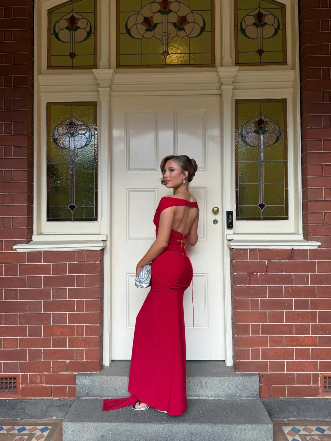 Deconduarte Ivana Jersey Maxi Dress in Pure Red Size XS / AU 8 for rent on The Volte - main image