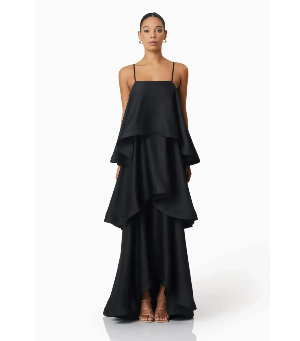 Elliatt Tilly Tiered Maxi Dress Black Size AU 12 - Image 1