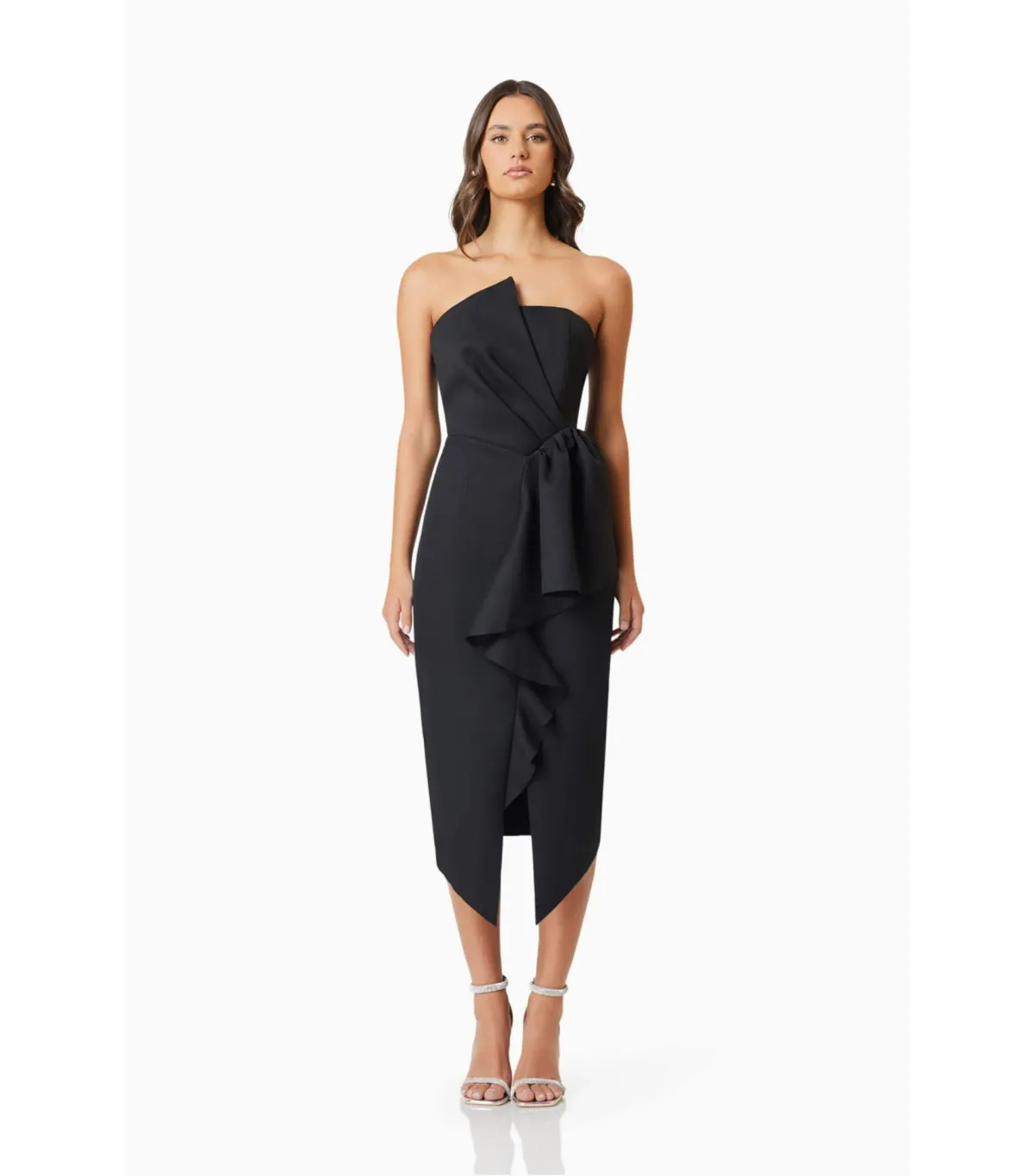 Elliatt Reception Midi Dress Black Size AU 12 - Image 1