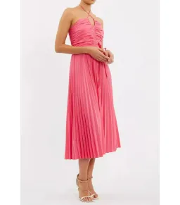 Rebecca Vallance Rosa Halter Midi Dress Pink Size AU 14 for rent on The Volte - image 3