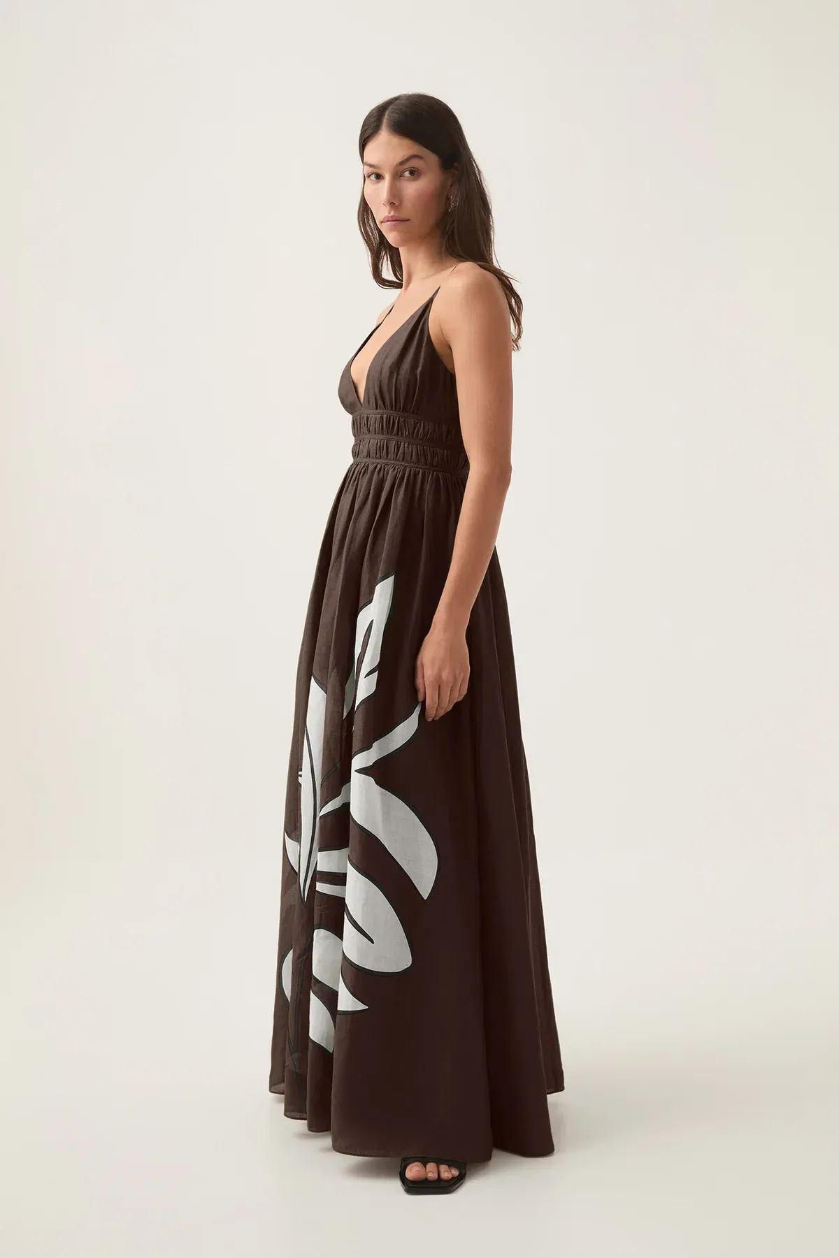 Aje Planetary Maxi Dress Abstract Fern Carob Size AU 6 - Image 2
