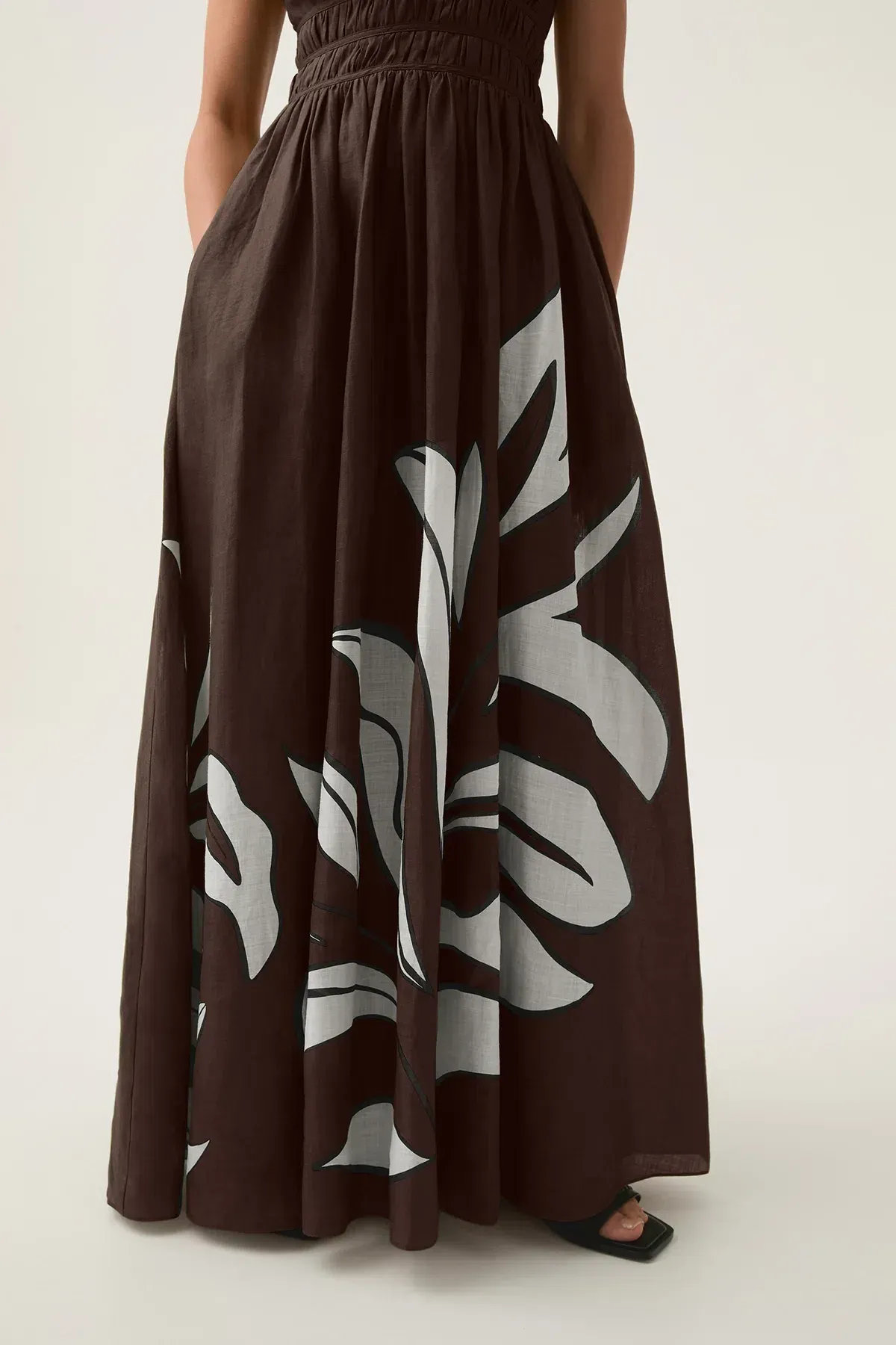 Aje Planetary Maxi Dress Abstract Fern Carob Size AU 6 - Image 4