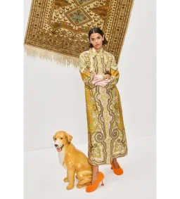 Alémais Clemenza Silk Maxi Shirtdress Print Size AU 10 for rent on The Volte - image 1