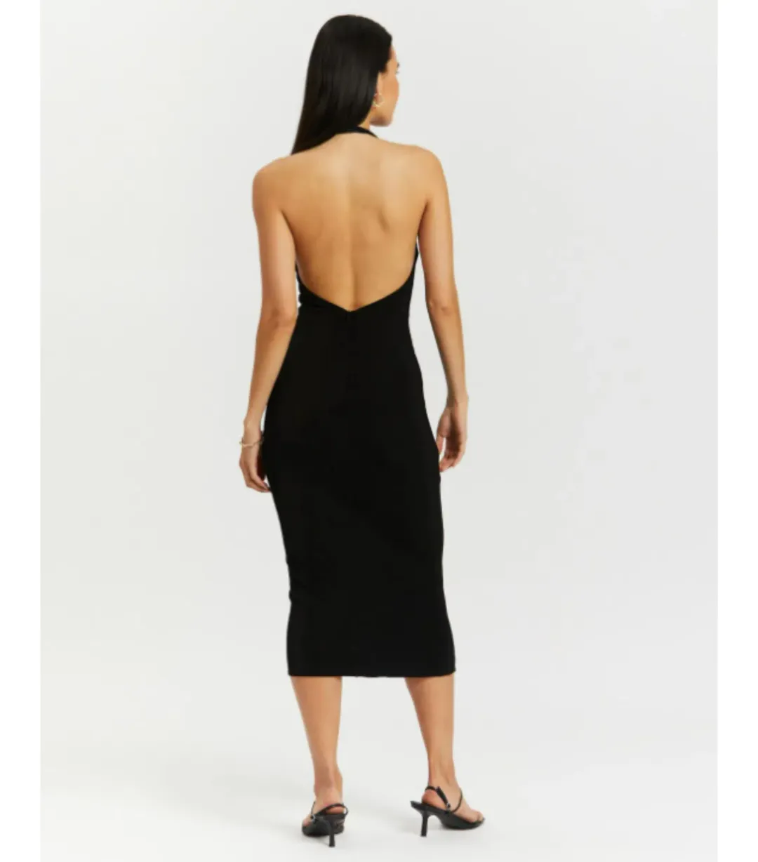 MISHA Theodora Midi Dress Black Size AU 8 for rent on The Volte - main image