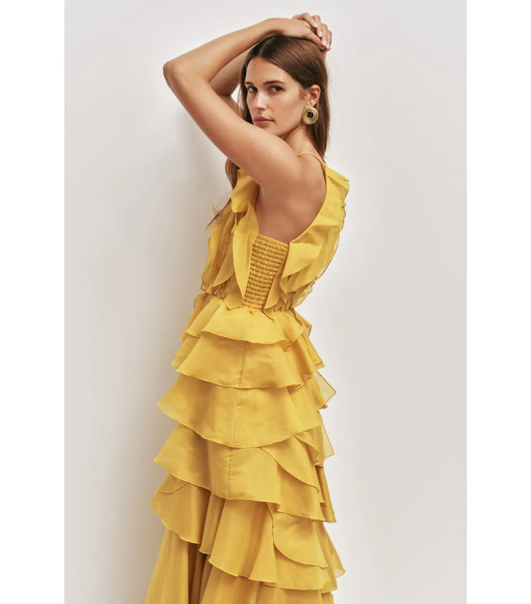 Aje Cleo Maxi Gown in Chartreuse Size 12 for rent on The Volte - main image