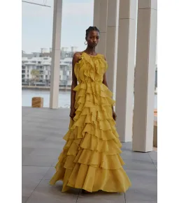 Aje Cleo Maxi Gown in Chartreuse Size 14 for rent on The Volte - image 5