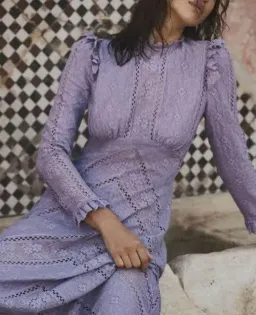 Zimmermann Brighton Lace Panelled Dress Lilac Size 0 / AU 8 for rent on The Volte - image 3