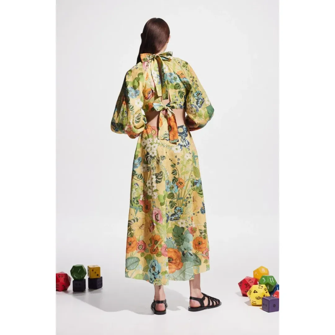Alemais Cresida Cutout Midi Dress Multi Size 10 for rent on The Volte - main image
