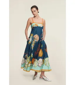 Alemais Dorian Midi Sundress Navy Size AU 8 for rent on The Volte - image 1