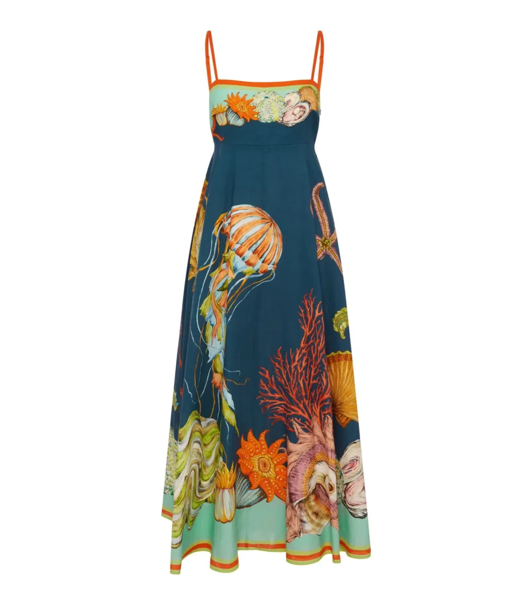 Alemais Dorian Midi Sundress Navy Size AU 8 for rent on The Volte - main image