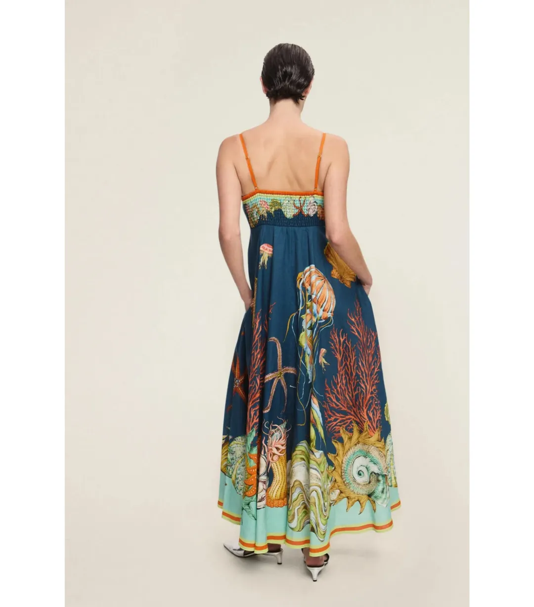 Alemais Dorian Midi Sundress Navy Size AU 8 for rent on The Volte - main image