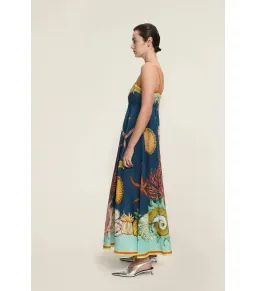 Alemais Dorian Midi Sundress Navy Size AU 8 for rent on The Volte - image 3