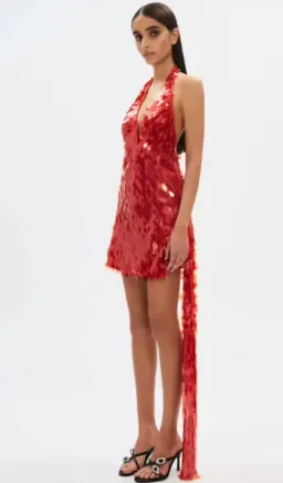 MISHA Sapphire Sequin Mini Dress Red 6 for rent on The Volte - image 5