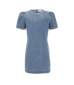 Zimmermann Crush Embellished Denim Mini Dress Blue Size 0 / AU 8 for rent on The Volte - image 6