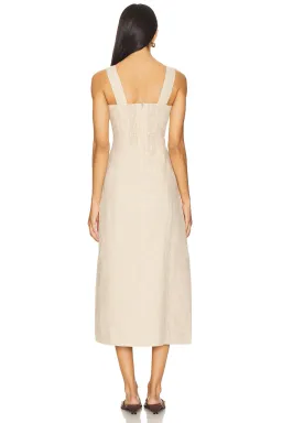Aje Morgan Midi Dress in Nude Beige Size 8 for rent on The Volte - image 3