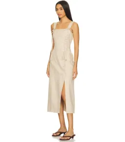 Aje Morgan Midi Dress Beige Size AU 14 for rent on The Volte - image 2