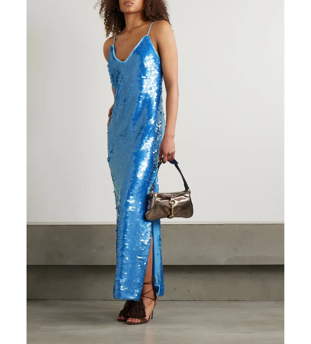 Alemais Stellar Sequin Slip Maxi Dress Exclusive Blue Size 6 for rent on The Volte - main image