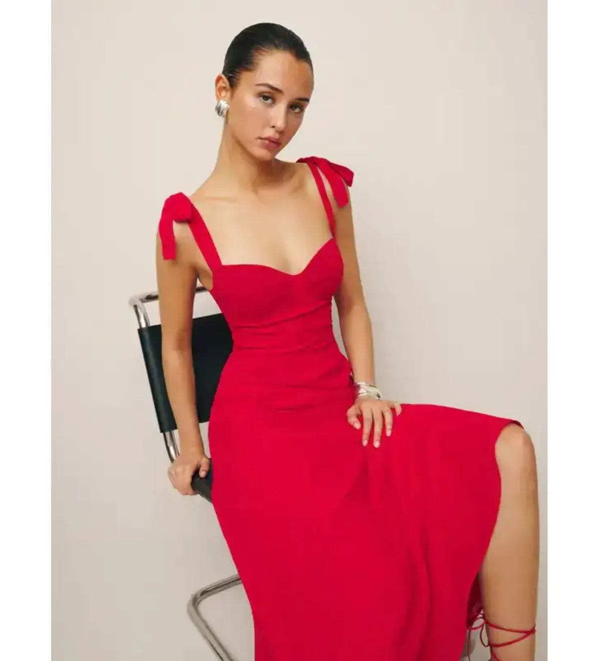 Reformation Nadira Midi Dress Poinsettia Size 8 - Image 4