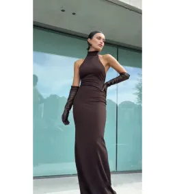 Effie Kats Rhi Gown Coffee Brown Size S/AU 8 for rent on The Volte - image 2