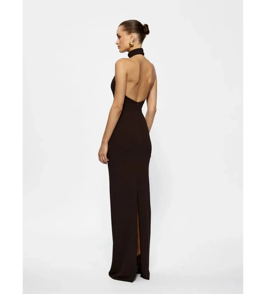 Effie Kats Rhi Gown Coffee Brown Size S/AU 8 for rent on The Volte - main image