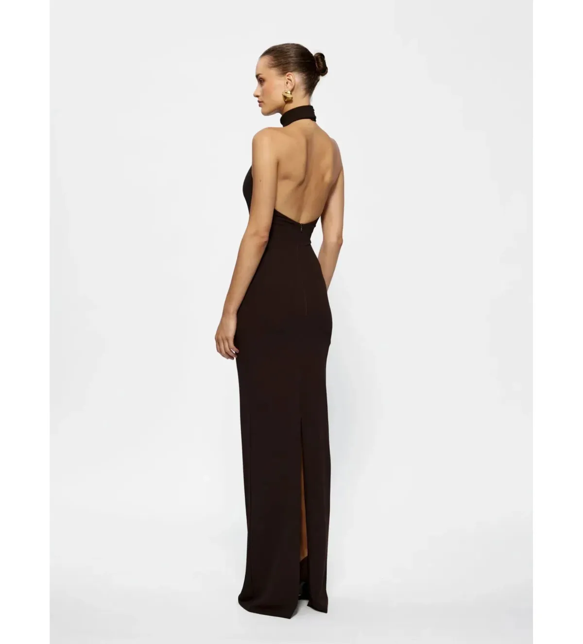 Effie Kats Rhi Gown Coffee Brown Size S/AU 8 - Image 6