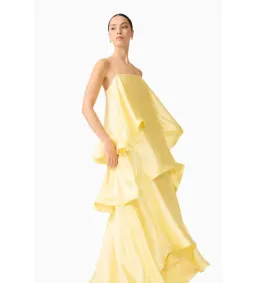 Elliatt Tilly Tiered Maxi Dress in Butter Yellow Size S/AU 8 for rent on The Volte - image 3