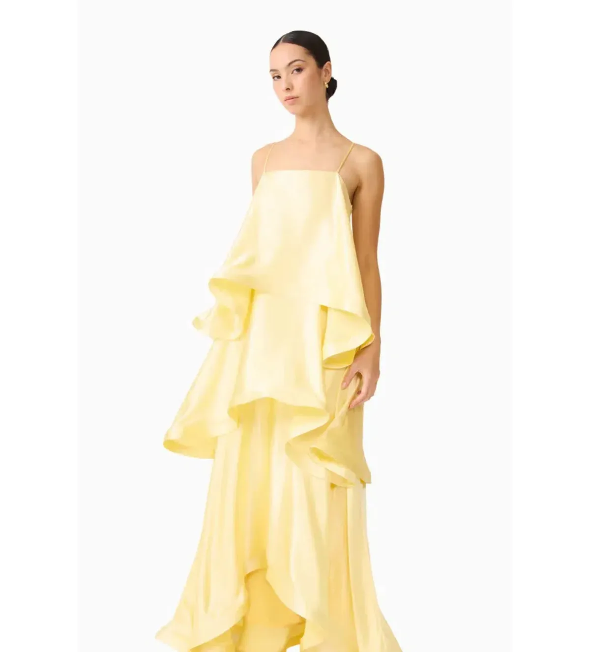 Elliatt Tilly Tiered Maxi Dress in Butter Yellow Size S/AU 8 - Image 4