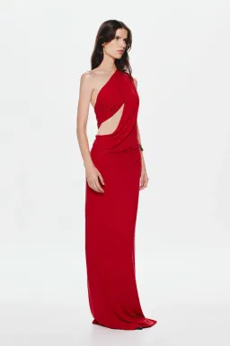 Misha The Solstice Cupro Maxi Dress in Cherry Red Size XS / AU 6 for rent on The Volte - image 4