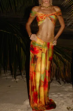 Bydee Viera Jersey Top and Azura Jersey Maxi Skirt Set in Solara Size XS/AU6 for rent on The Volte - image 9