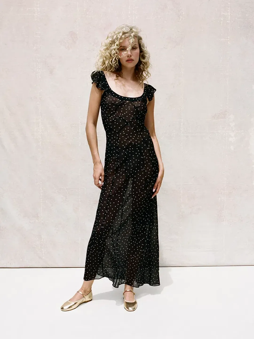 Realisation Par the Lila in Celestial Mesh Polka Dot Maxi Size S/AU 8 for rent on The Volte - main image
