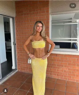 Natalie Rolt Desiree Set Yellow Size AU 8 for rent on The Volte - image 1