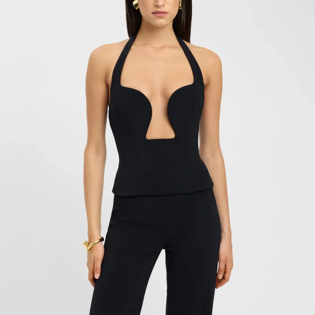 Kookai Alto Low Cut Top Black Size AU 8 for rent on The Volte - main image