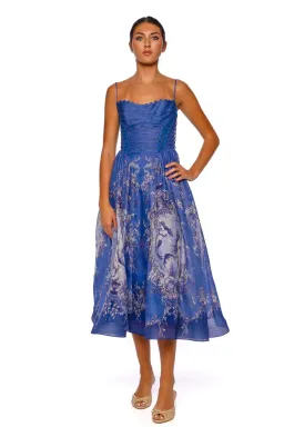 Zimmermann Rebellion Beaded Picnic Midi Dress Blue Mermaid Size 3 / AU 14 for rent on The Volte - image 1