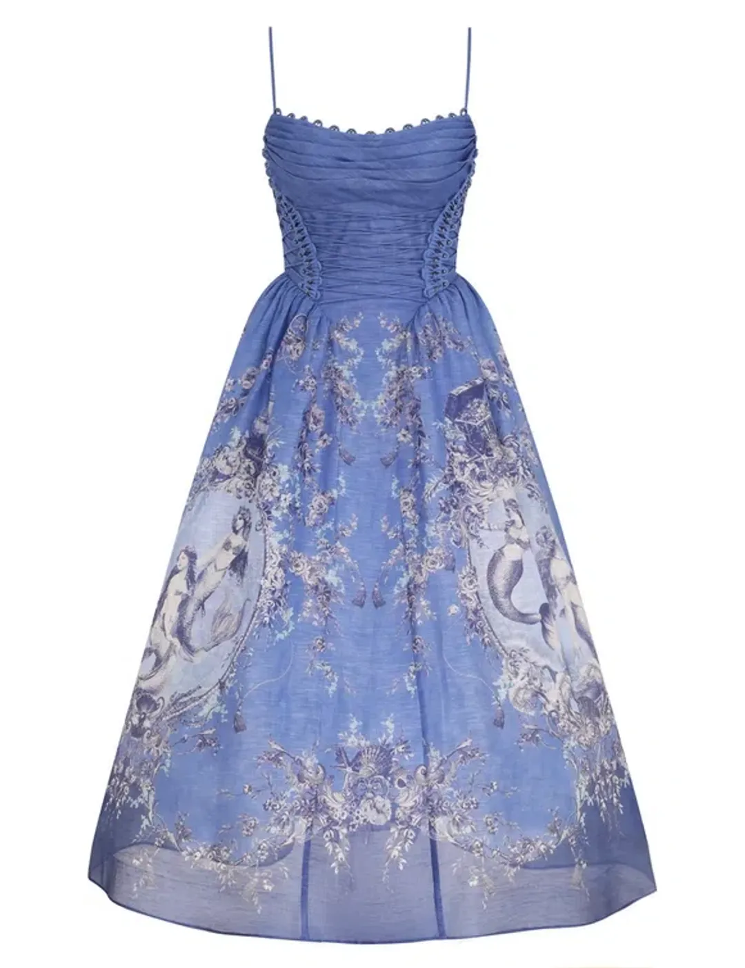 Zimmermann Rebellion Beaded Picnic Midi Dress Blue Mermaid Size 3 / AU 14 for rent on The Volte - main image
