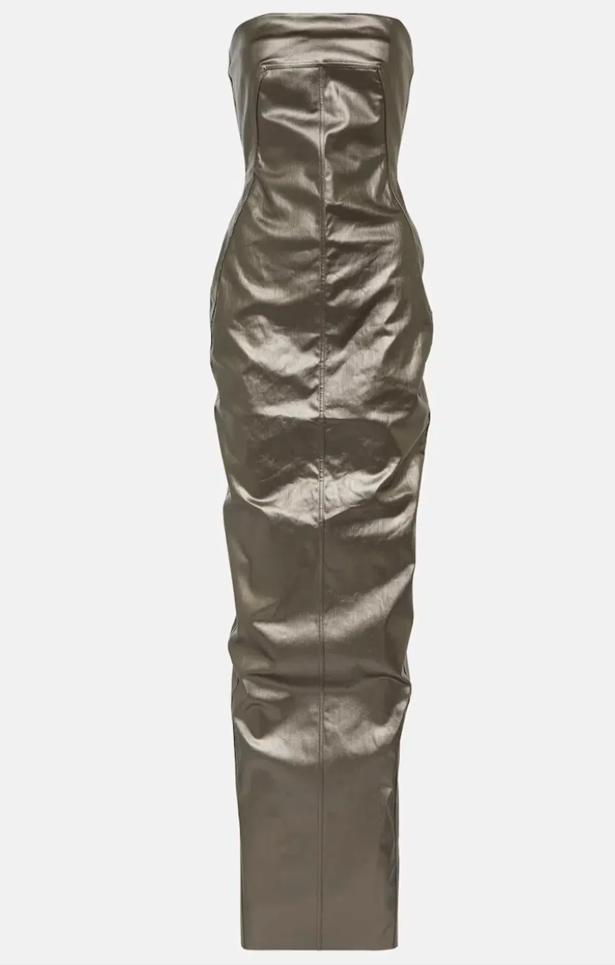 Rick Owens Lido Denim Bustier Gown Gun Metal Size 8 - Image 4