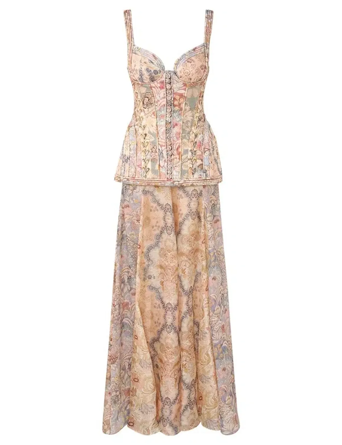 Zimmermann The Rebellion Corded Maxi Dress in Spliced Floral Size 0/Au 8 - Image 1