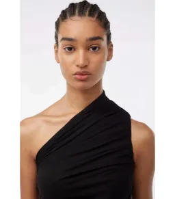 Gauge81 Ira One Shoulder Draped Jersey Dress Black Size AU 6 for rent on The Volte - image 2