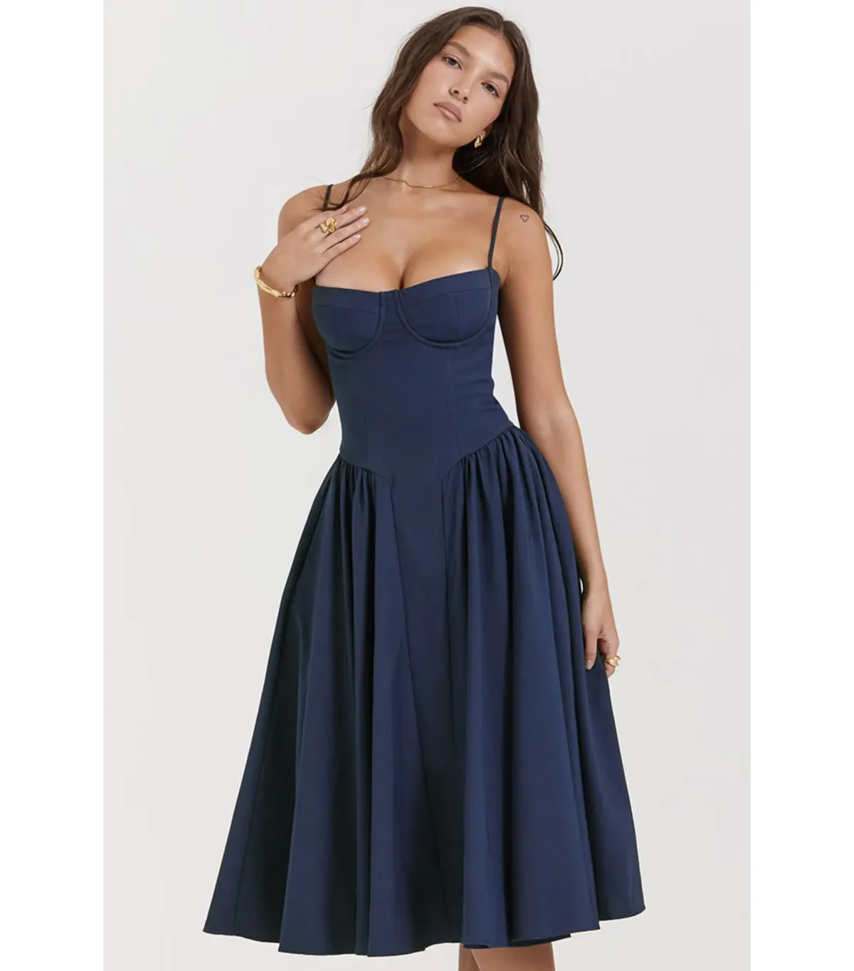 House of CB Samaria Corset Sundress French Navy Size L / AU 12 - Image 2