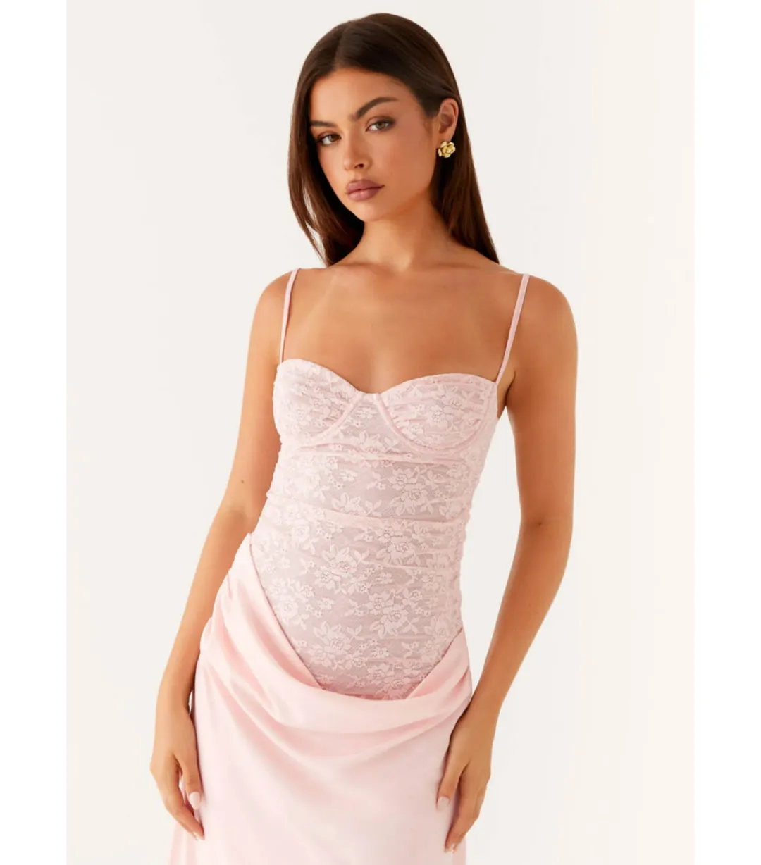 Peppermayo Exclusive Romy Maxi Dress Pink Size AU 4 for rent on The Volte - main image
