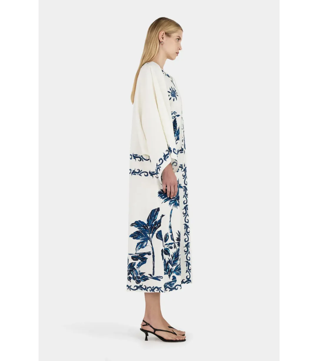Hansen And Gretel Kiera Kaftan Midi Dress Hawaii Blue Size AU 10 for rent on The Volte - main image