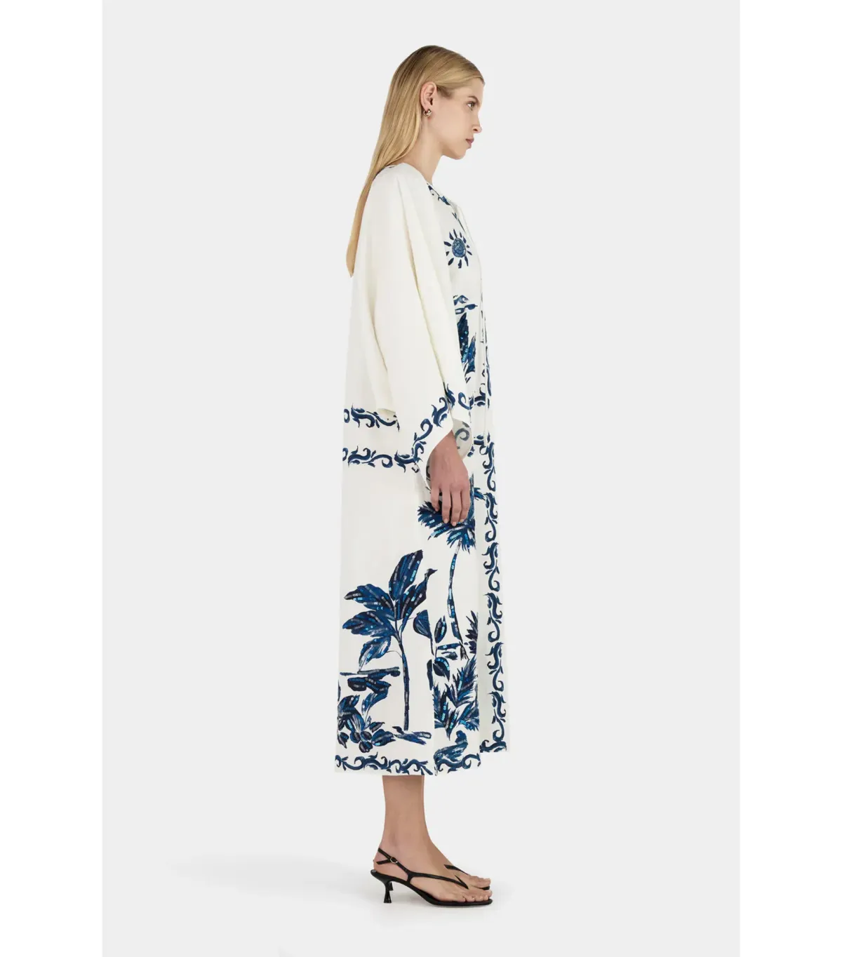 Hansen And Gretel Kiera Kaftan Midi Dress Hawaii Blue Size AU 10 - Image 4