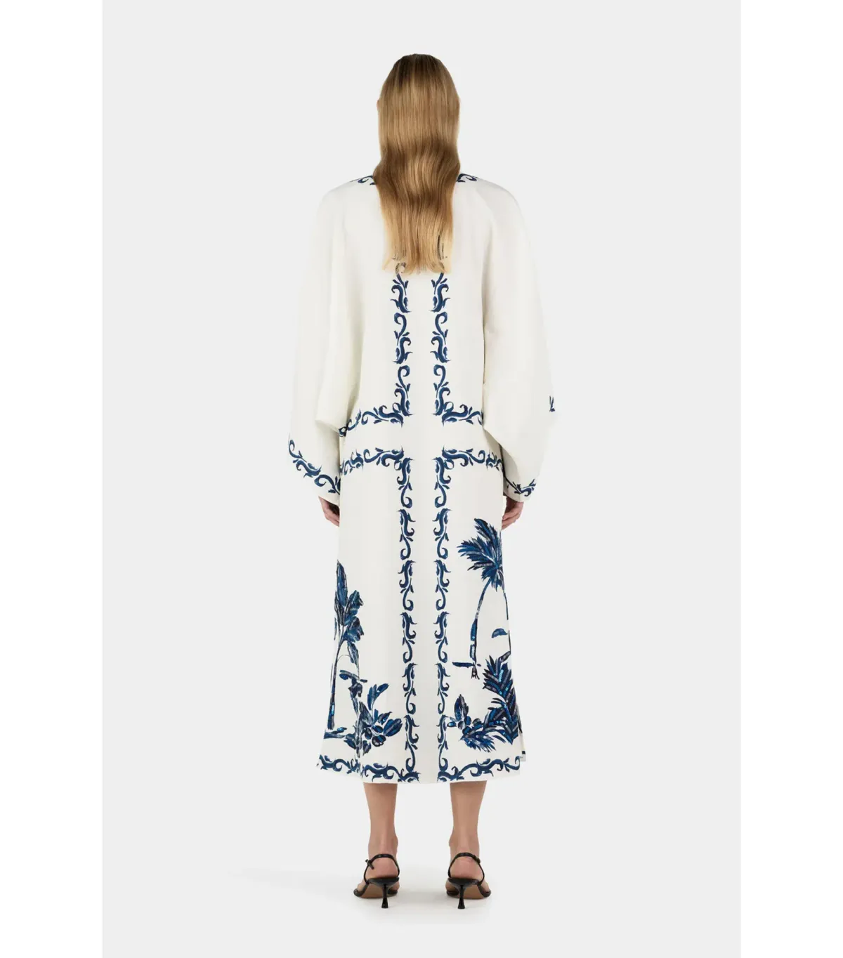 Hansen And Gretel Kiera Kaftan Midi Dress Hawaii Blue Size AU 10 - Image 5