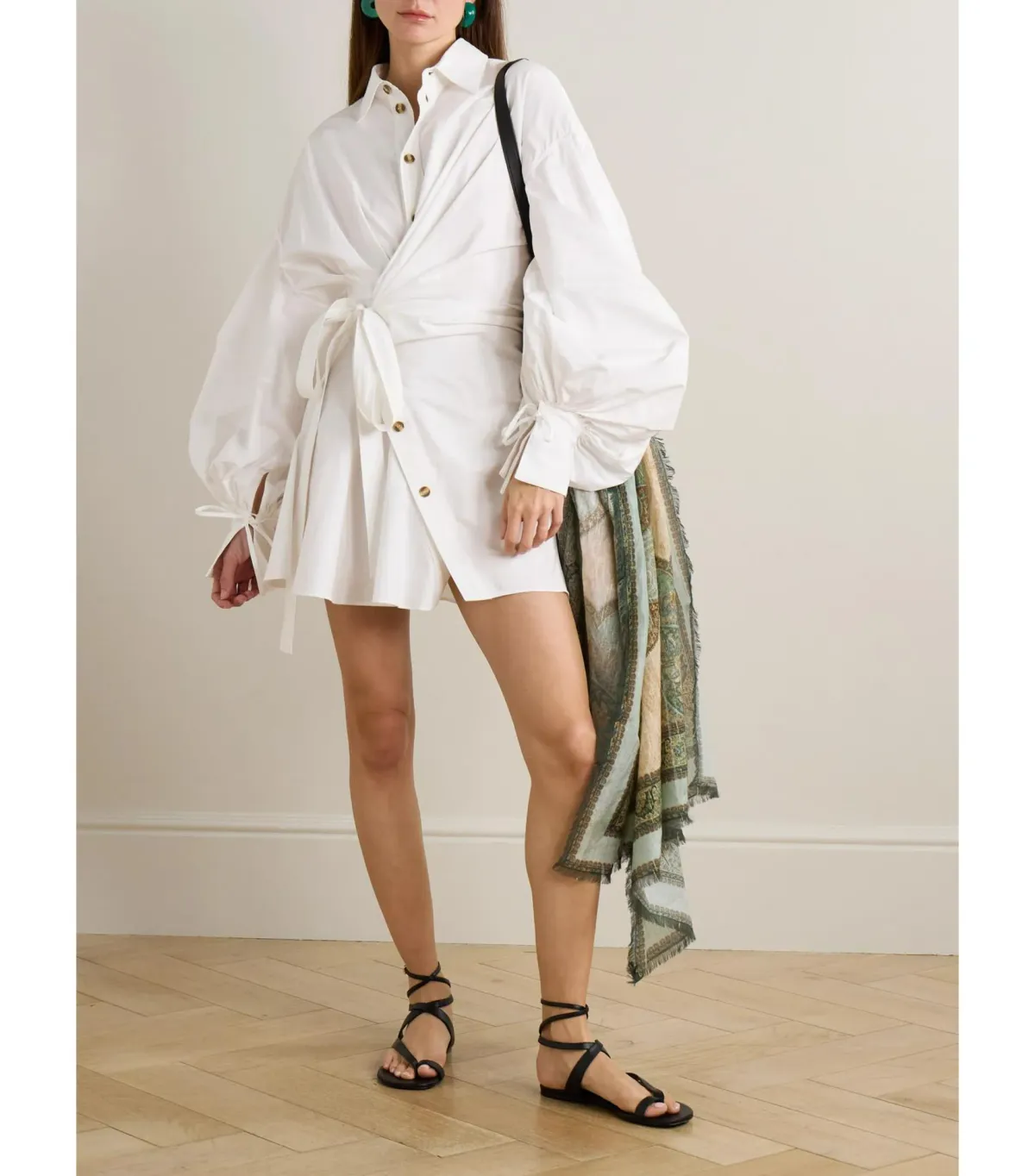 Zimmermann Rebellion Poplin Mini Dress in Ivory Size 0 / AU 8 - Image 2