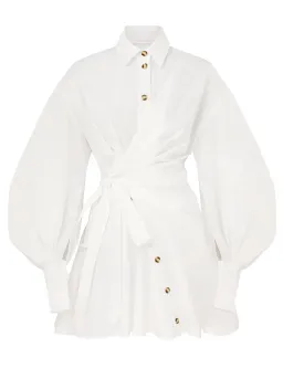 Zimmermann Rebellion Poplin Mini Dress in Ivory Size 0 / AU 8 for rent on The Volte - image 4