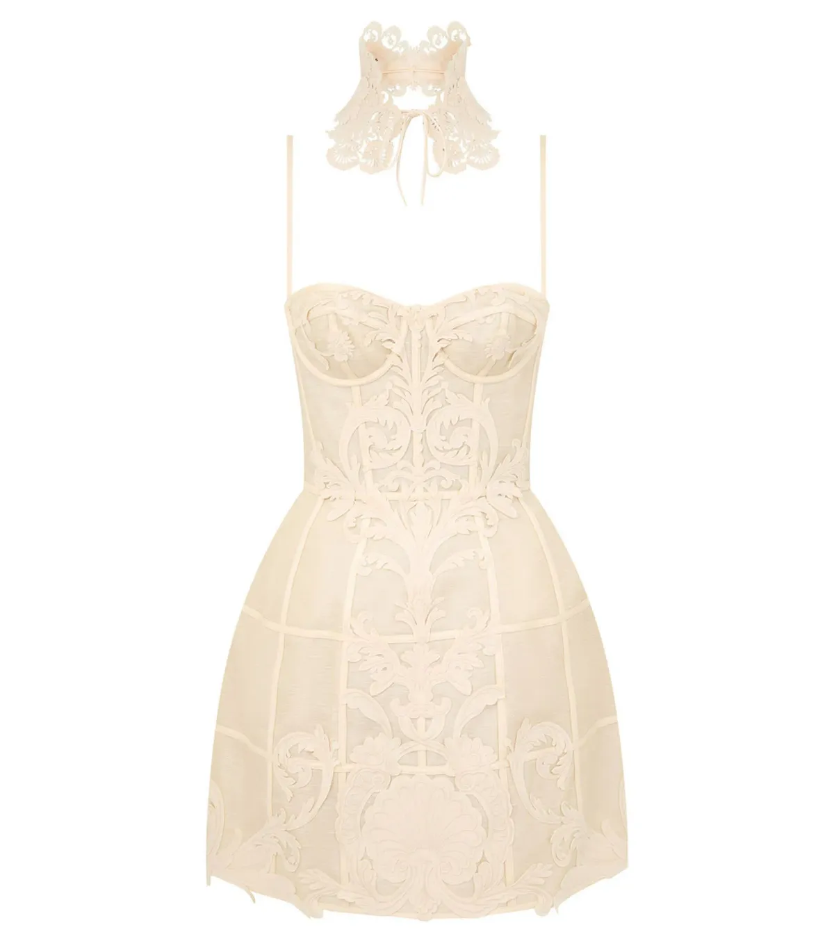 Zimmermann Rebellion Filigree Mini Dress Cream Size 0 / AU 8 - Image 1